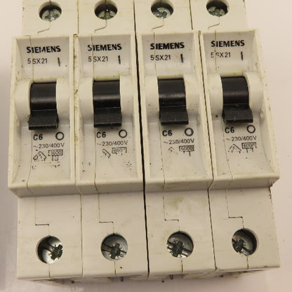 Siemens 5SX21 Single Pole Circuit Breaker 6A 230/400V B6 C6 Lot Of 8