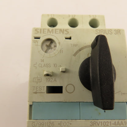 Siemens 3RV1021-4AA10 Circuit Breaker Motor Protection 600V 15Hp 3Ph 11-16A Trip
