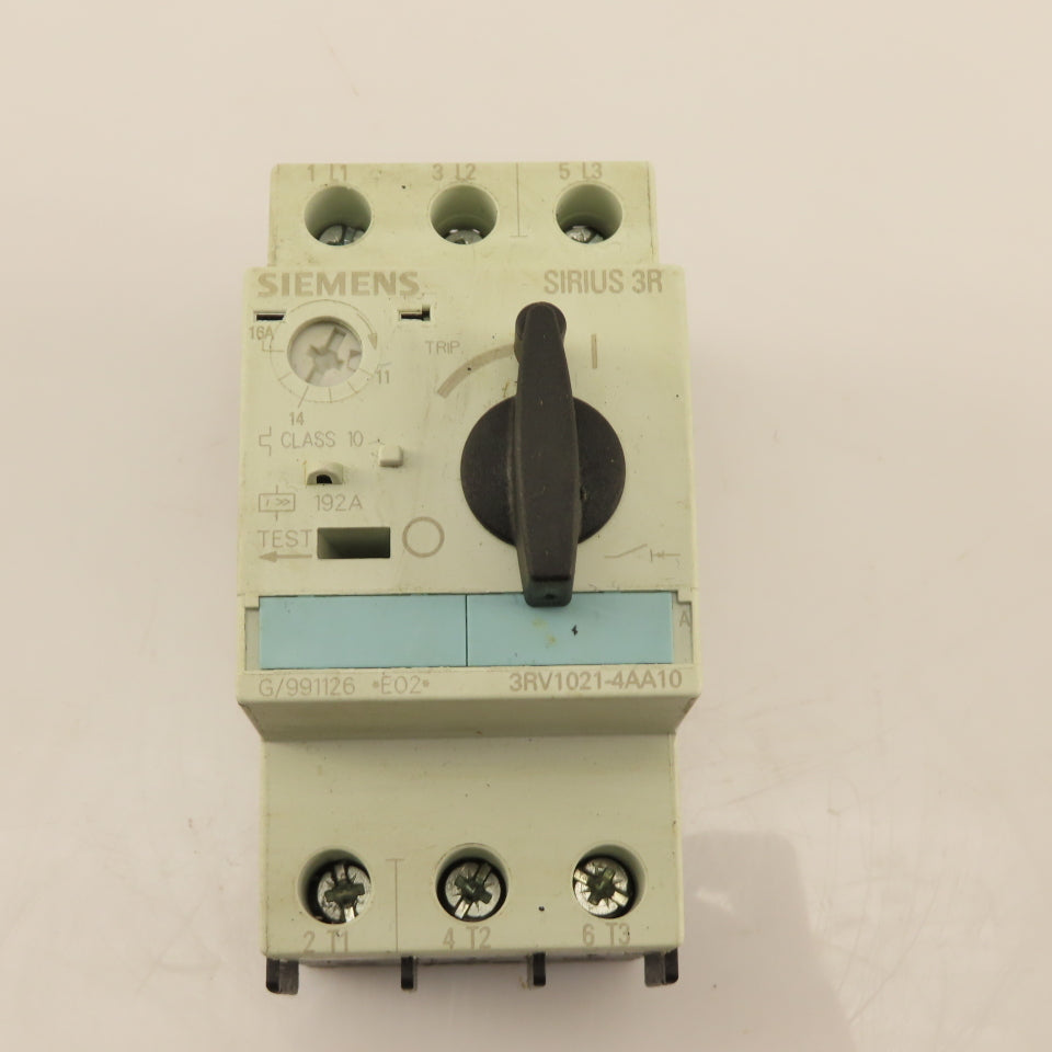Siemens 3RV1021-4AA10 Circuit Breaker Motor Protection 600V 15Hp 3Ph 11-16A Trip