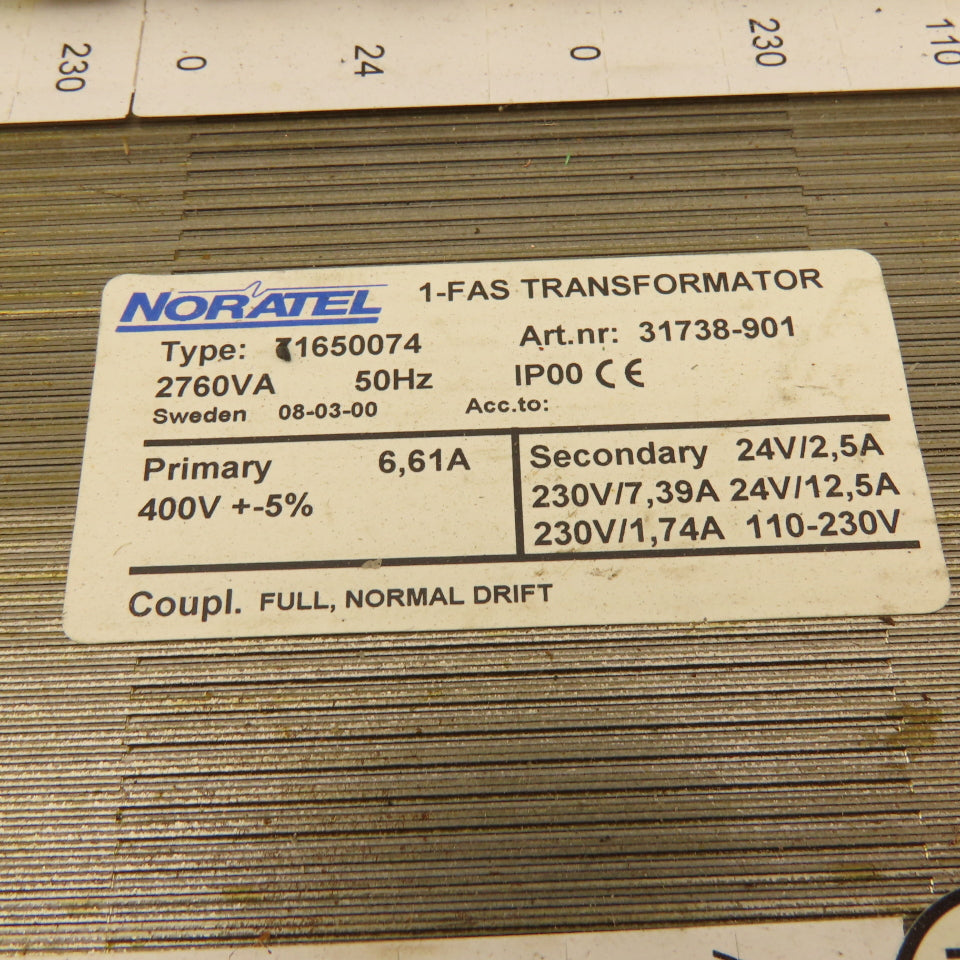 Noratel 71650074 400 ±5%HV Multi LV Tap 24-230LV 50Hz 2760VA Transformer