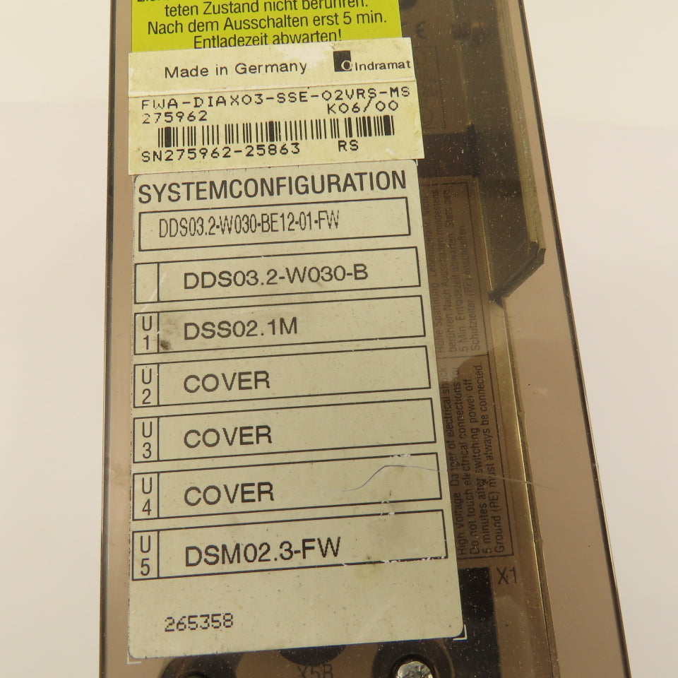Indramat DDS03.2-W030-BE12-01-FW DDS Drive Controller