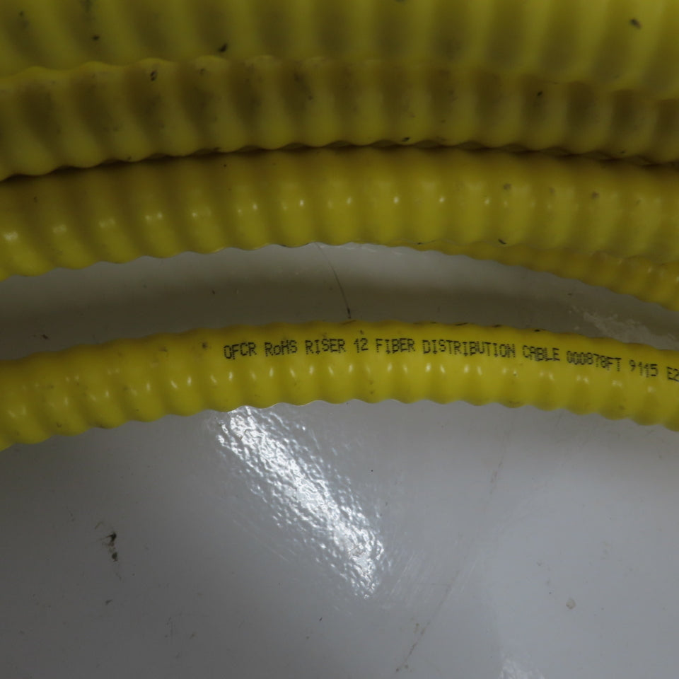 Corning 9115 OFCR RoHS 12 Optical Fiber Armored Riser Distribution Cable 72'
