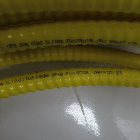 Corning 9115 OFCR RoHS 12 Optical Fiber Armored Riser Distribution Cable 72'