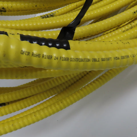 Corning OFCR RoHS 24 Optical Fiber Armored Riser Distribution Cable 265'