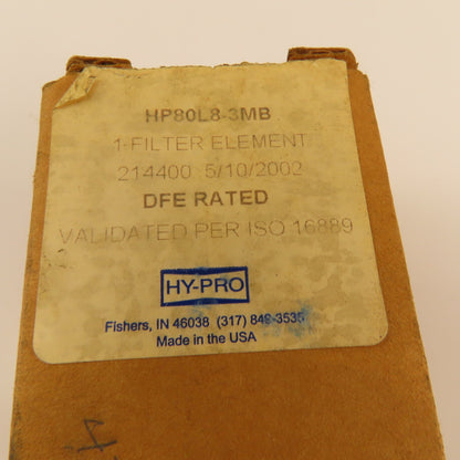 Hy-Pro HP80L8-3MB Hydraulic Filter Element Microglass 3 Micron