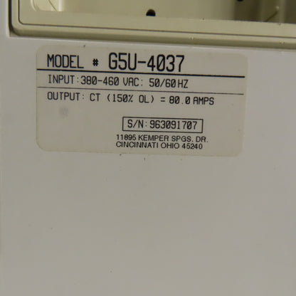 Magnum CIMR-G5U4037 AC Drive  In 380-460V 50/60Hz 80A Out 0-400V 0-400Hz 3Ph