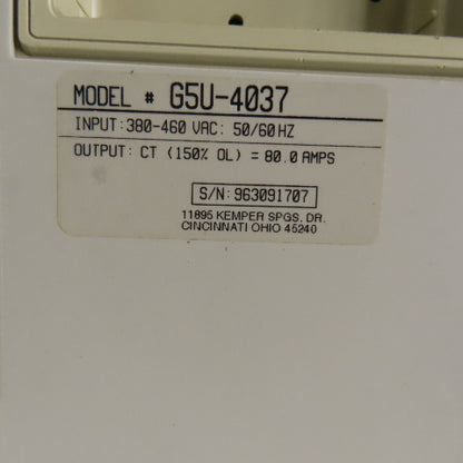 Magnum CIMR-G5U4037 AC Drive  In 380-460V 50/60Hz 80A Out 0-400V 0-400Hz 3Ph
