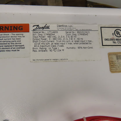 Danfoss VLT 134G4463 Refrigeration Drive 11kW 15HP In 3x380-480V Out 0-590Hz