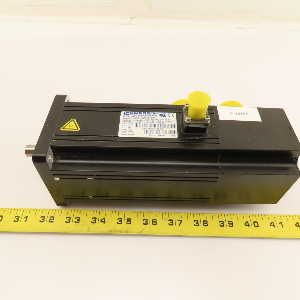Emerson MGE-316-CBNS-0000 1Hp 4000RPM 240VAC 3Ph AC Servo Motor W/ Encoder