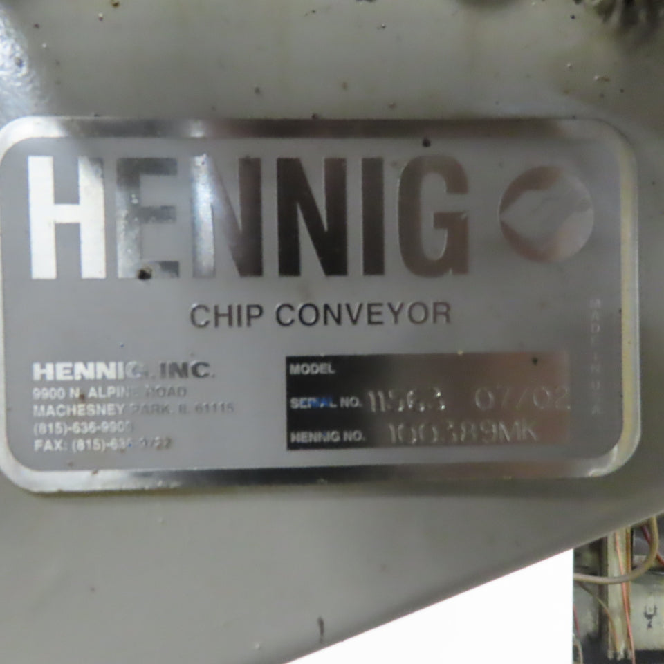 Hening Magnetic Incline Chip Conveyor 10" Belt 25FPM 49 To 25" Discharge 3Ph