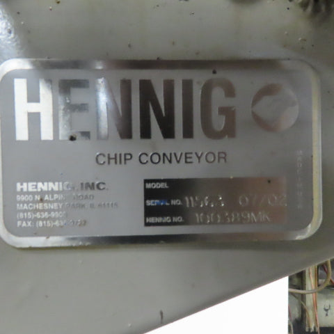 Hening Magnetic Incline Chip Conveyor 10" Belt 25FPM 49 To 25" Discharge 3Ph