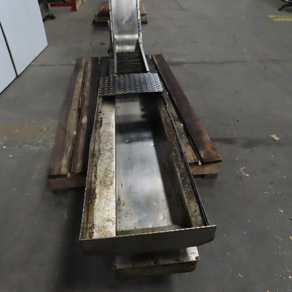 Hening Magnetic Incline Chip Conveyor 10" Belt 25FPM 49 To 25" Discharge 3Ph