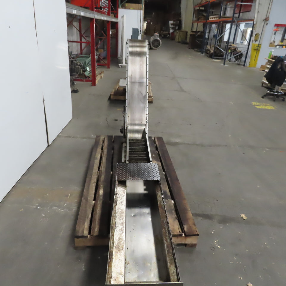 Hening Magnetic Incline Chip Conveyor 10" Belt 25FPM 49 To 25" Discharge 3Ph