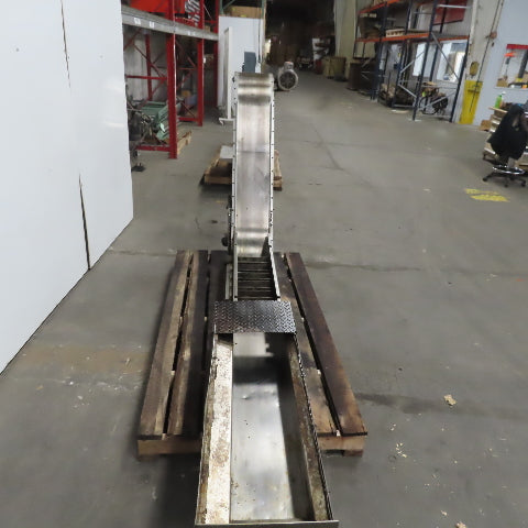 Hening Magnetic Incline Chip Conveyor 10" Belt 25FPM 49 To 25" Discharge 3Ph