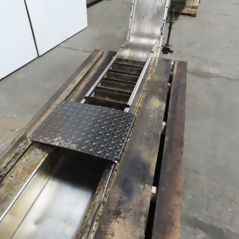 Hening Magnetic Incline Chip Conveyor 10" Belt 25FPM 49 To 25" Discharge 3Ph