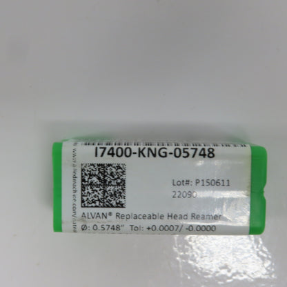 Alvan I7400-KNG-05748 Tin Coated Replaceable Head Reamer 0.5748" 1.205" OAL