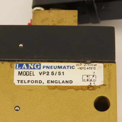 Lang Pneumatic VP2 5/51 2 Way Solenoid Operated Directional Valve 2-10Bar 24V