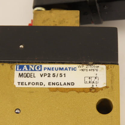 Lang Pneumatic VP2 5/51 2 Way Solenoid Operated Directional Valve 2-10Bar 24V
