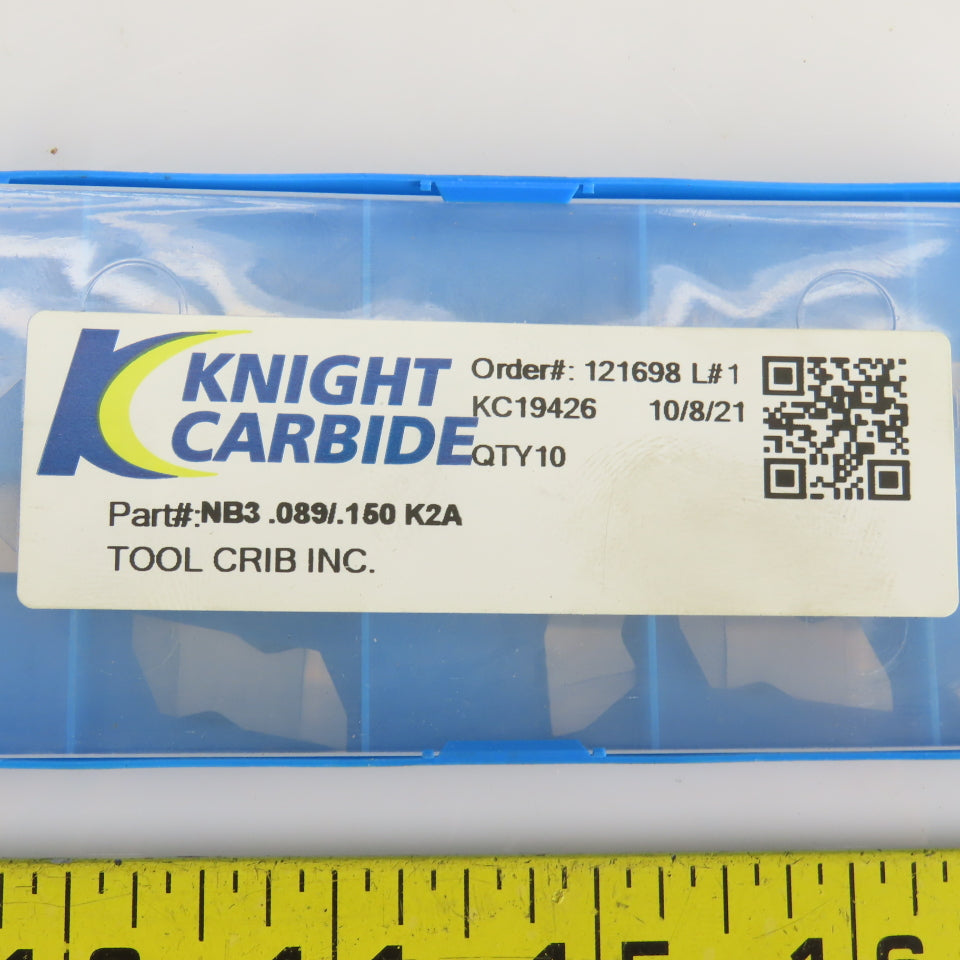 Knight Carbide NB3 .89/.150K2A Indexable K-Notch Grooving Carbide Inserts 10 Pcs