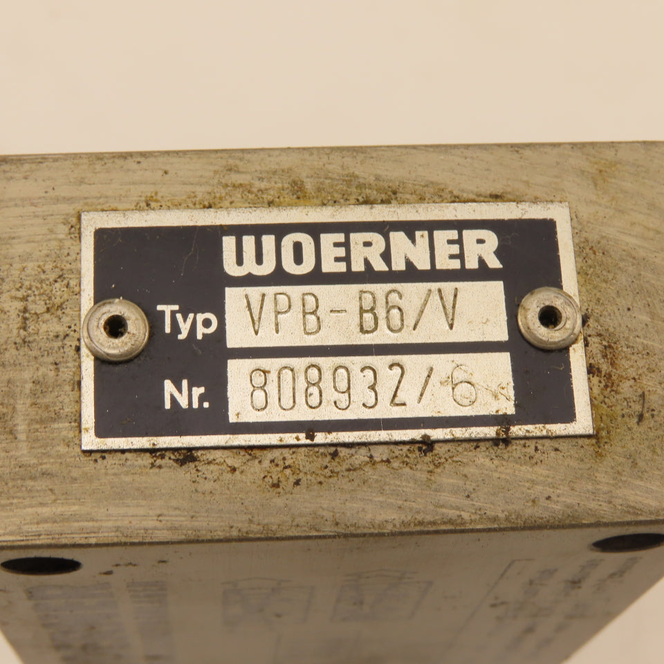Woerner VPB-B6/V Progressive Lubrication Distributor Block Manifold