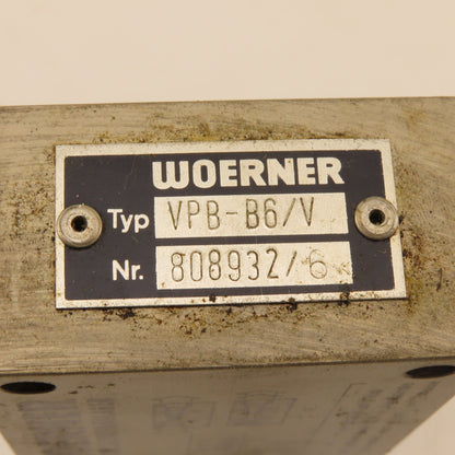 Woerner VPB-B6/V Progressive Lubrication Distributor Block Manifold