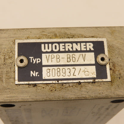 Woerner VPB-B6/V Progressive Lubrication Distributor Block Manifold