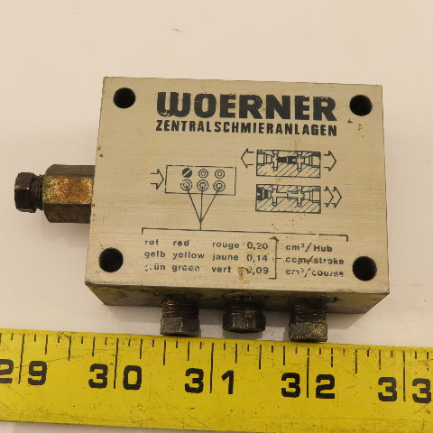 Woerner VPB-B6/V Progressive Lubrication Distributor Block Manifold