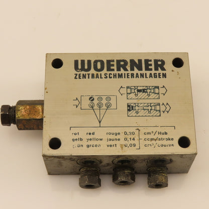Woerner VPB-B6/V Progressive Lubrication Distributor Block Manifold