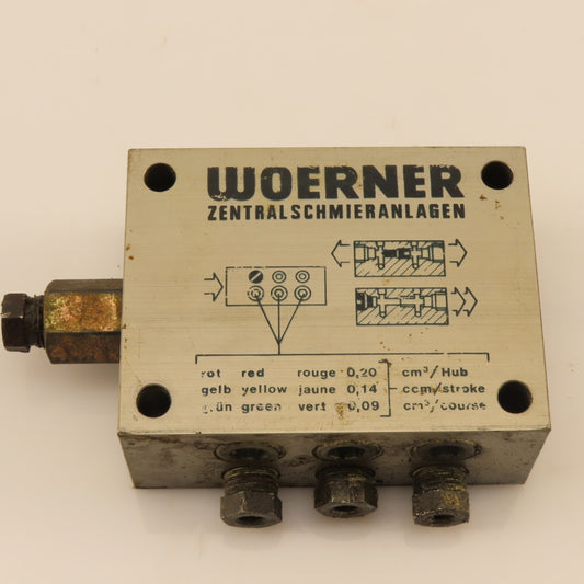 Woerner VPB-B6/V Progressive Lubrication Distributor Block Manifold