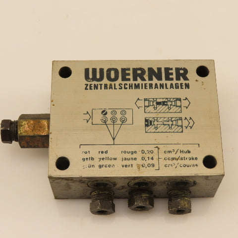 Woerner VPB-B6/V Progressive Lubrication Distributor Block Manifold