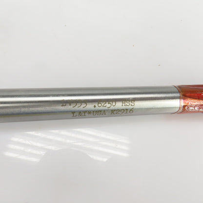 L & I LV533.6250 5/8" Coolant Through Chucking Reamer HSS 9/16" Shank 9" OAL