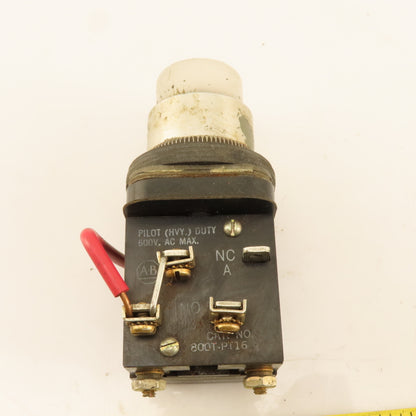 Allen Bradley 800T-PT16 600V Heavy Duty Illuminated Push Button White 120V Lamp