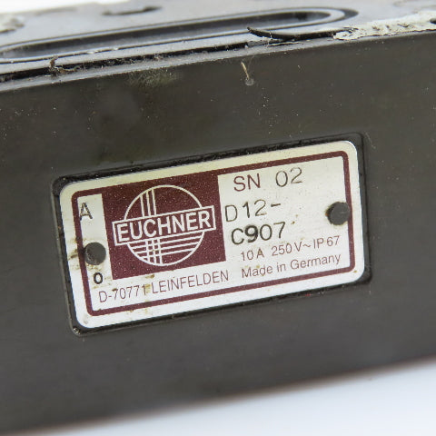 Euchner D12-C907 250VAC  2 Position Chisel Tip Limit Switch
