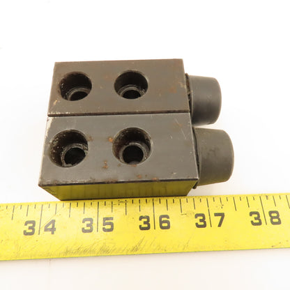 1" OD Rubber Bumper Overtravel Stop Block 30mm x 30mm Steel Block 79mm OAL Lot/2