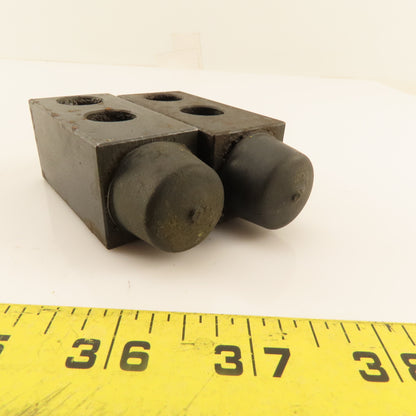 1" OD Rubber Bumper Overtravel Stop Block 30mm x 30mm Steel Block 79mm OAL Lot/2