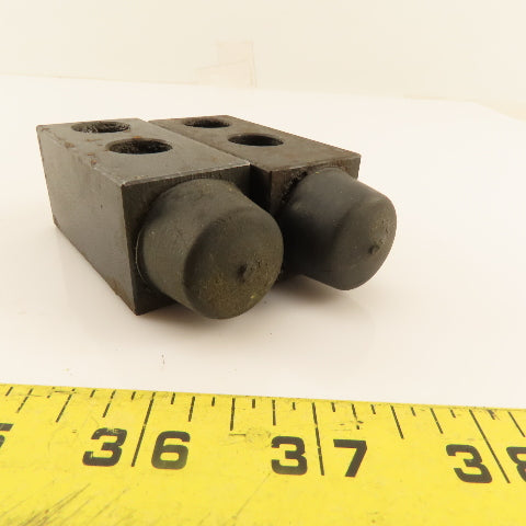 1" OD Rubber Bumper Overtravel Stop Block 30mm x 30mm Steel Block 79mm OAL Lot/2