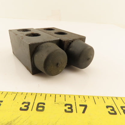 1" OD Rubber Bumper Overtravel Stop Block 30mm x 30mm Steel Block 79mm OAL Lot/2