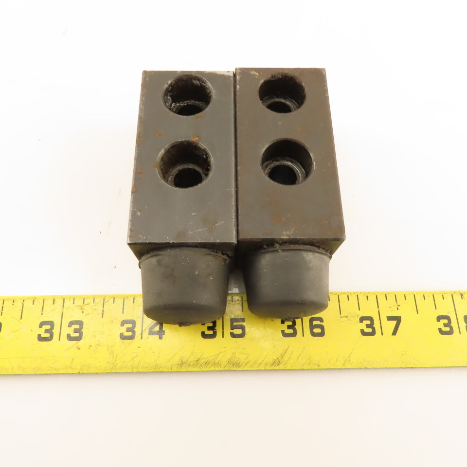 1" OD Rubber Bumper Overtravel Stop Block 30mm x 30mm Steel Block 79mm OAL Lot/2