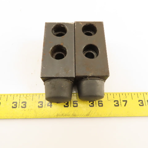 1" OD Rubber Bumper Overtravel Stop Block 30mm x 30mm Steel Block 79mm OAL Lot/2