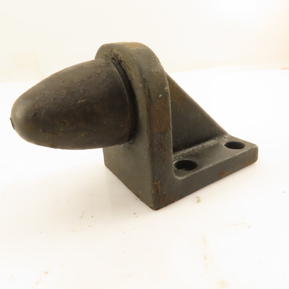 1-7/16" OD x 1-5/8'' Tall Rubber Cone Overtravel Stop Cast Iron Bracket