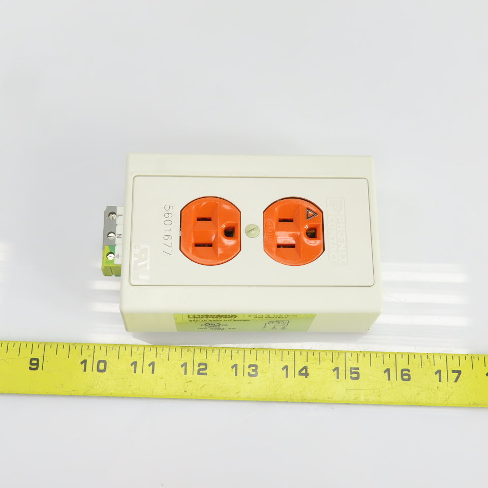 Phoenix Contact EM-DUO 120/15/IG Rail-Mounted Dual Power Outlet 120VAC 15A