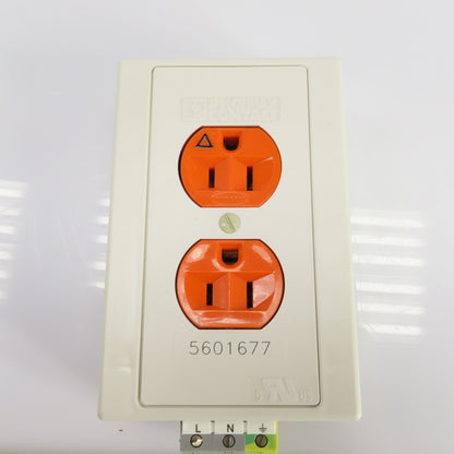 Phoenix Contact EM-DUO 120/15/IG Rail-Mounted Dual Power Outlet 120VAC 15A