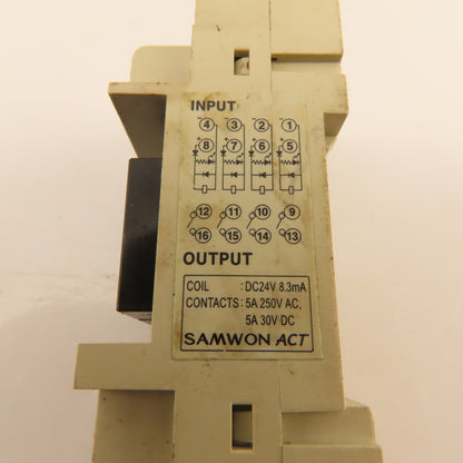 Samwon Act Input Output Relay Module I/O 24VDC Coil 250VAC