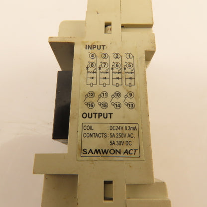 Samwon Act Input Output Relay Module I/O 24VDC Coil 250VAC