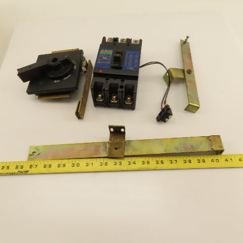 Siemens NF100CF 75A 600V Circuit Breaker W/ Rotary Panel Operator Disconnect