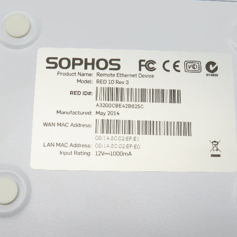 Sophos RED 10 Rev 3 Remote Ethernet Device 12V