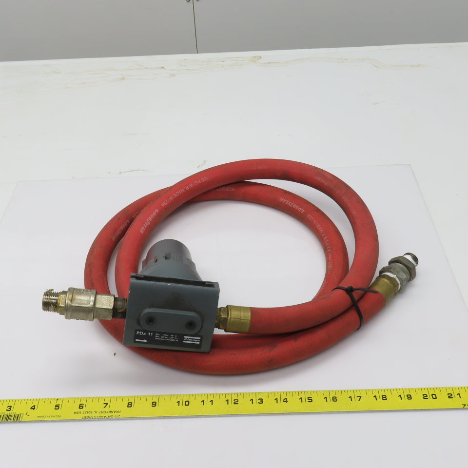 Atlas Copco 2901-0867-00 PDx 11 Inline Compressed Air Filter 84" Hose 232 PSI