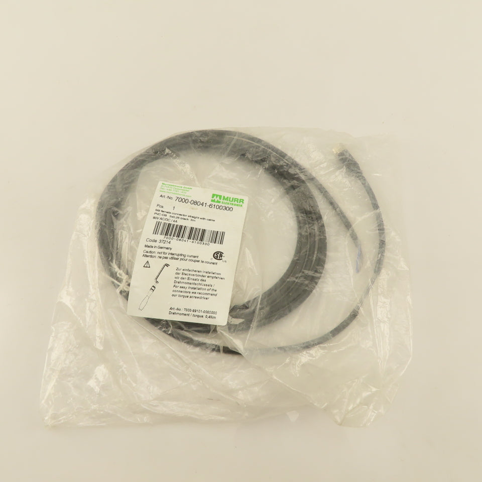 Murr Elektronik 7000-08041-6100300 M8 Female Straight Cable Flying Lead 3M