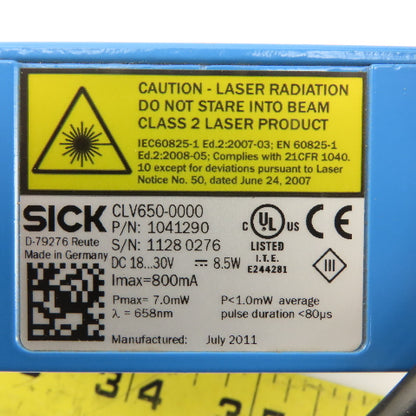 Sick CLV650-0000 104129 Long Range Line Scanner 140-1625mm