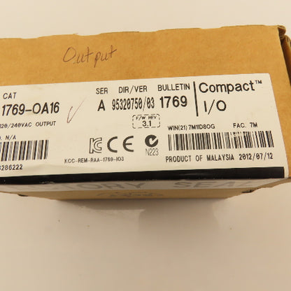 Allen Bradley 1769-OA16 16 Pt 120/240VAC Output Module NIB Sealed F/W Rev. 3.1